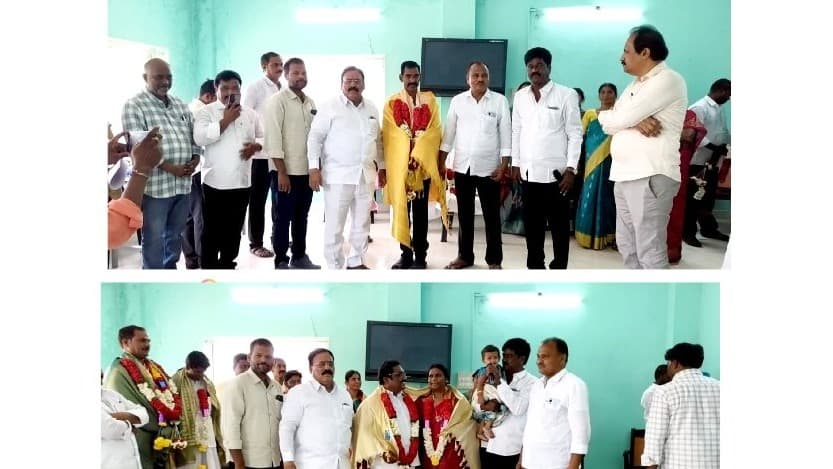 కనగానపల్లి ఎంపీడీవో కార్యాలయంలో సర్పంచుల పదవీ విరమణ సందర్భంగా ఘన సన్మానం