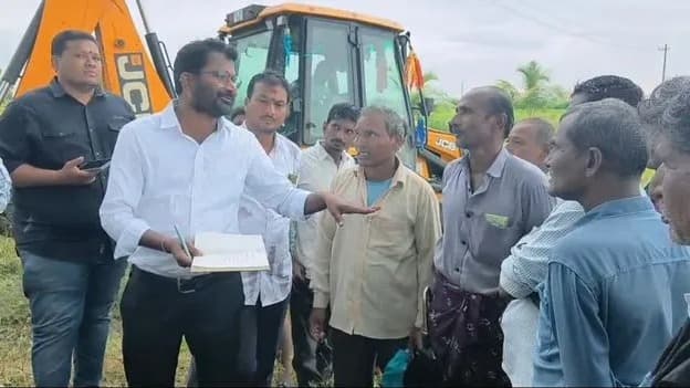 అద్దంకిలో గ్రీన్‌ఫీల్డ్ హైవే పనులకు రైతుల అడ్డం