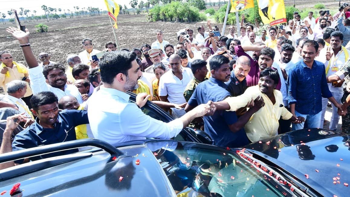 కృష్ణా జిల్లాలో లోకేష్‌కు ఘనస్వాగతం..