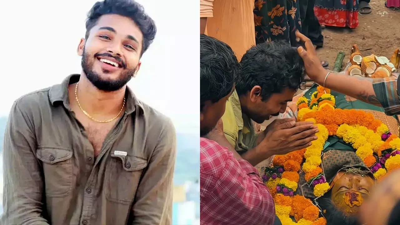 తల్లి అంత్యక్రియలకు జైలు నుంచి వచ్చిన భార్గవ్ వీడియో వైరల్