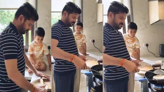 మనవడి కోసం పూరీలు చేసిన సీఎం రేవంత్ రెడ్డి