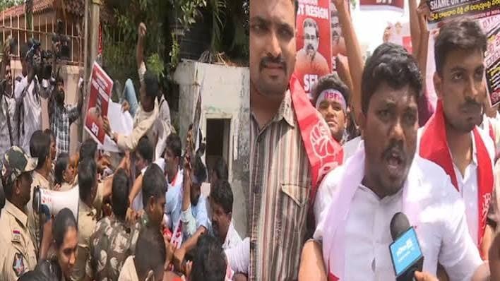 లోక్‌భవన్ వద్ద ఉద్రిక్తత..
