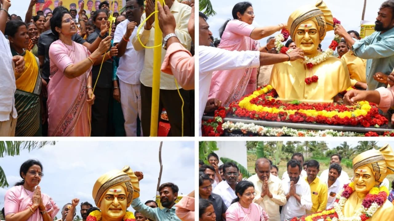 నారాయణపురం తాండలో ఎన్టీఆర్ విగ్రహం ఆవిష్కరించిన భువనేశ్వరి