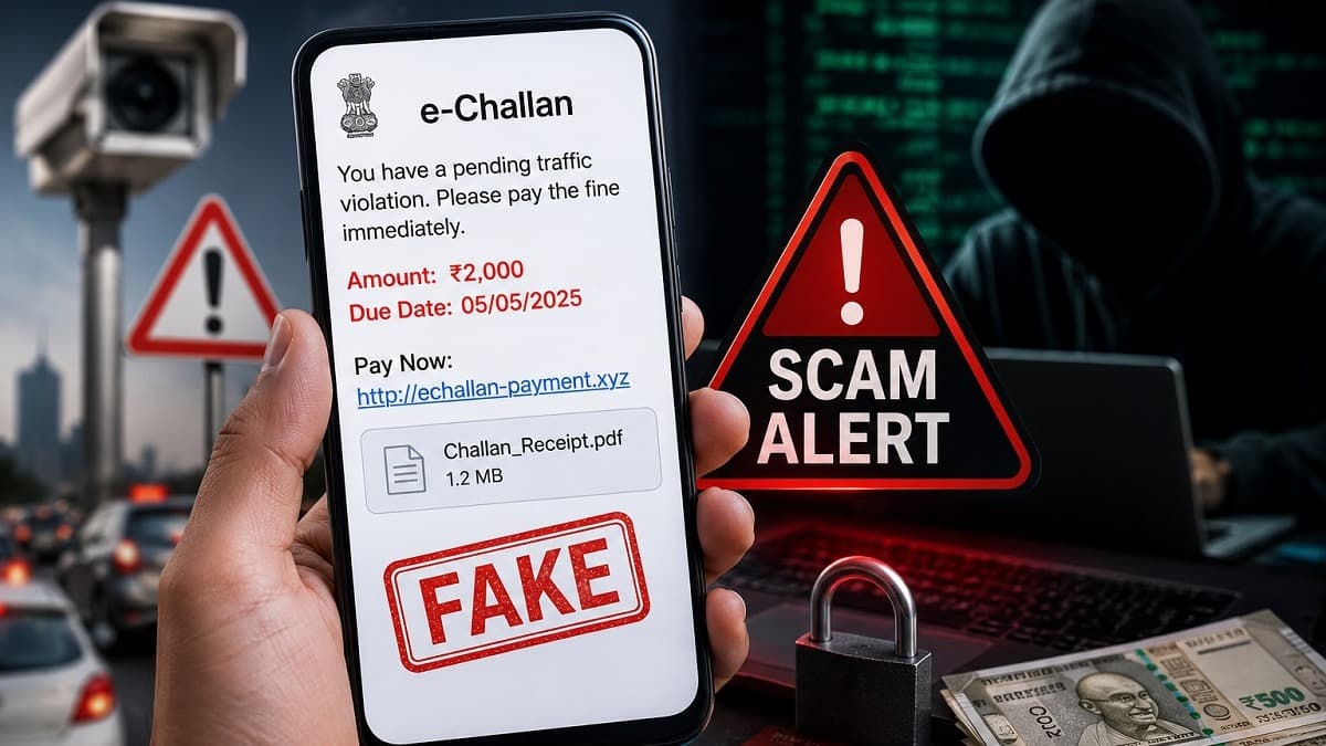 ఈ చలానా పేరుతో ఏపీకే ఫైళ్లతో సైబర్ మోసం